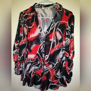 Ladies button up blouse. Size L